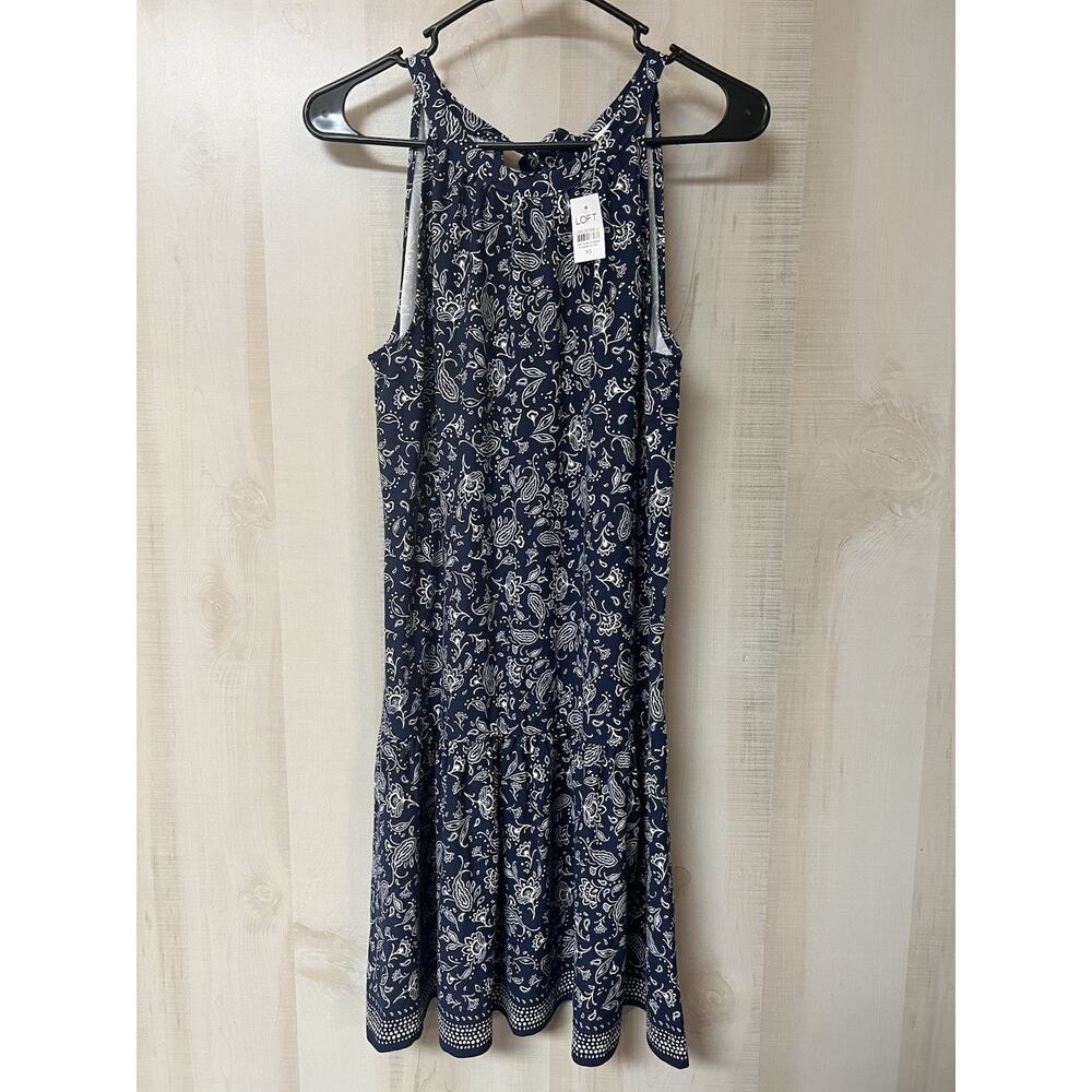 Loft Navy Paisley Dress - NWT